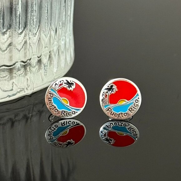 Jewelry - Puerto Rico Earrings S925 Sterling Silver Handmade Ear Stud